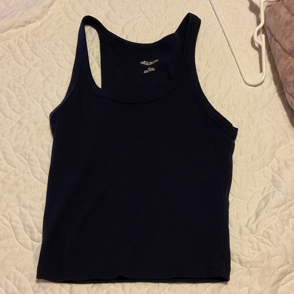 Wild Fable Navy Ribbed Tank Top